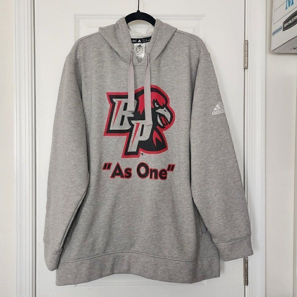 Adidas Brooke Point - 2XL Men's  AS ONE Fleece Gray Hooded Sweater‎